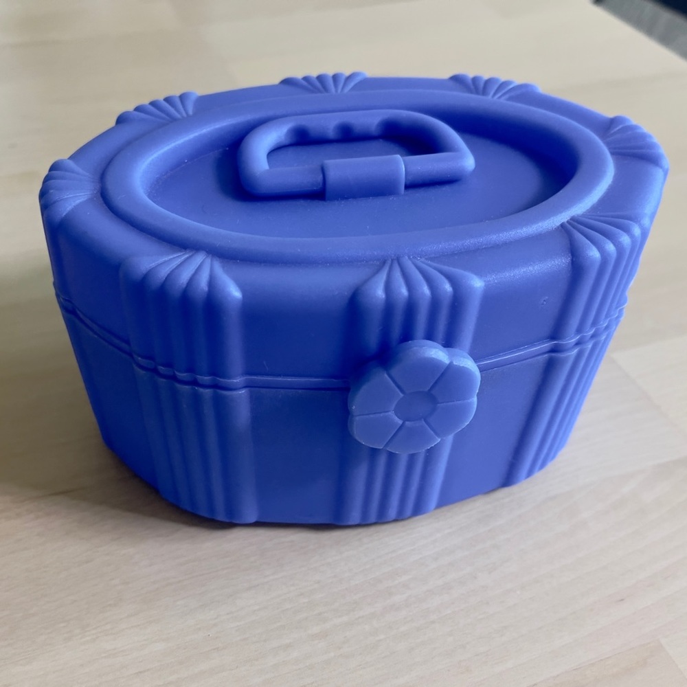 Y2K Blue Jewelry Cosmetics Box with Mirror